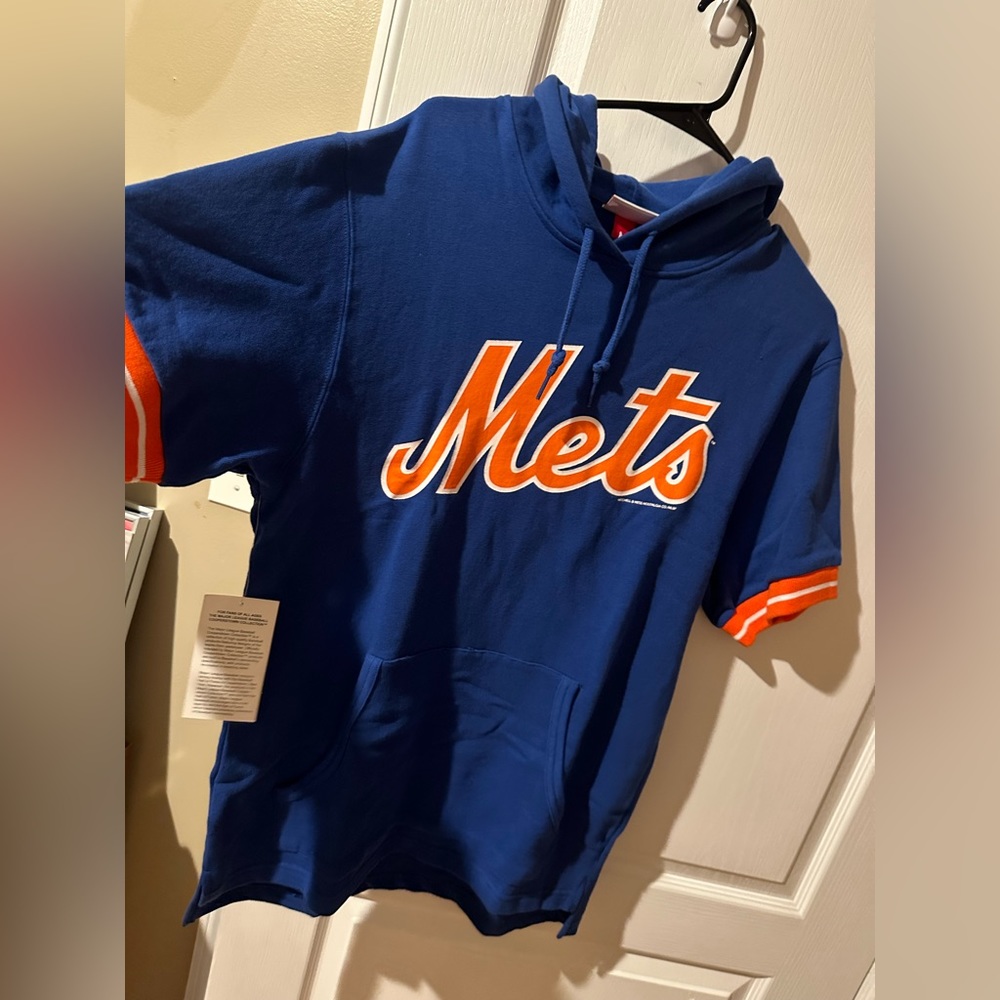 New York Mets French Terry Short Sleeved Hoodie